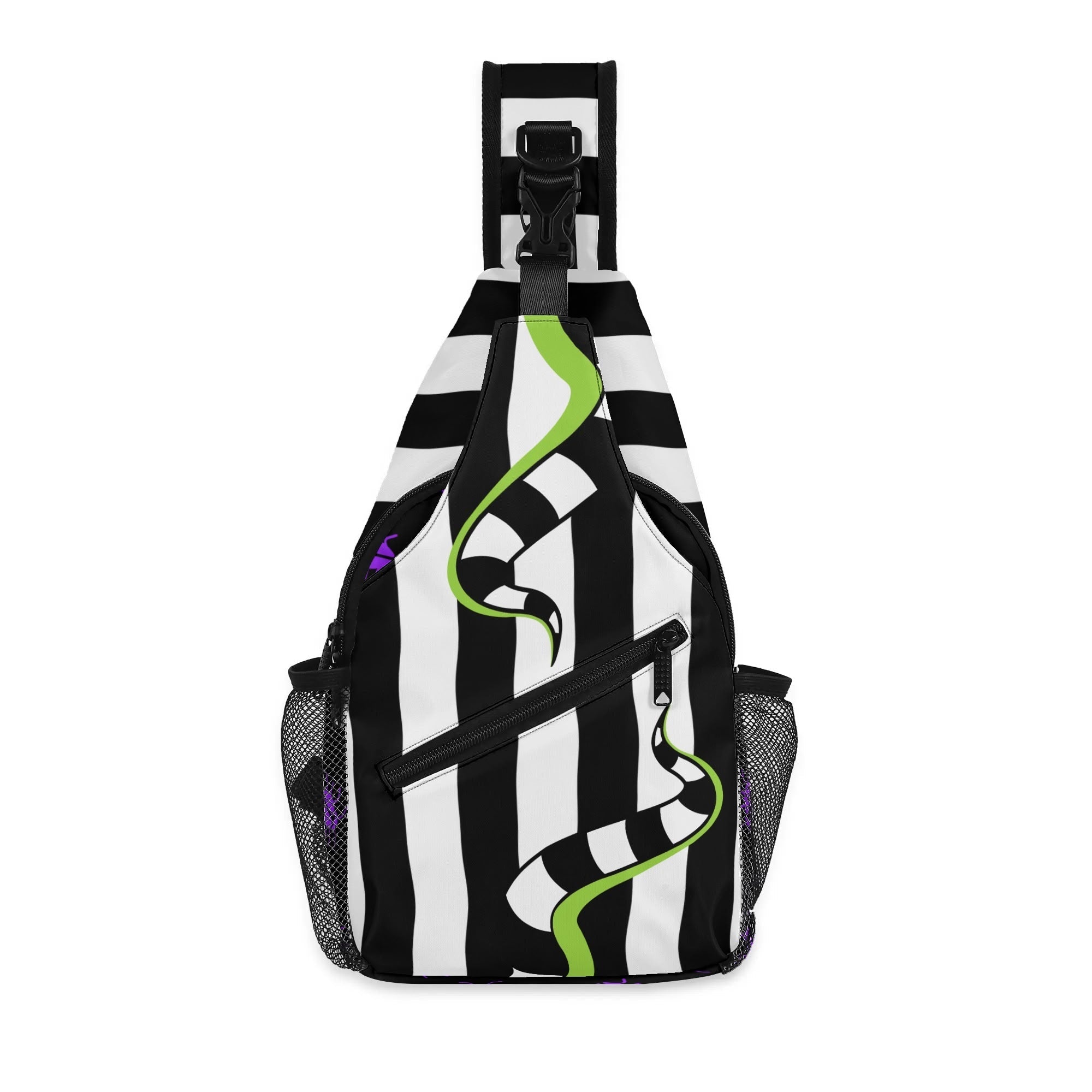 beetlejuice stripes sandworms mini backpack & Sandworm Sling Crossbody – and printed details Coordinating primebutton 360 mag mount combo Size:1/4 oz - 4/0