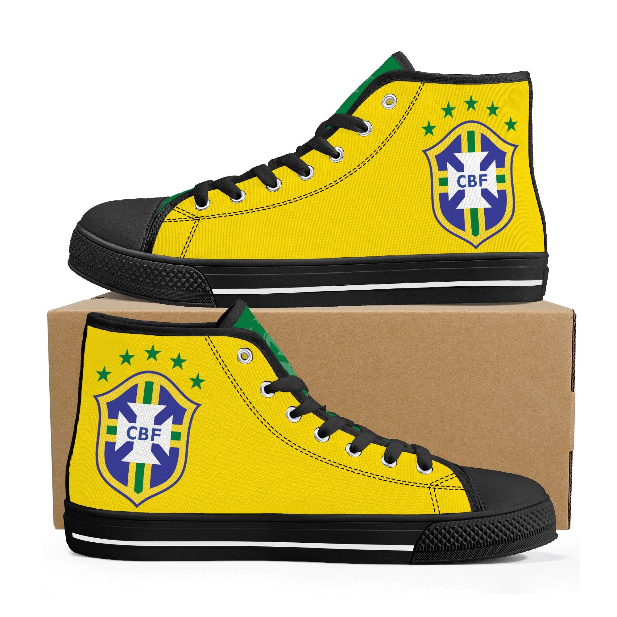 Brazil National Soccer Team Shoes High Top Canvas Sneakers