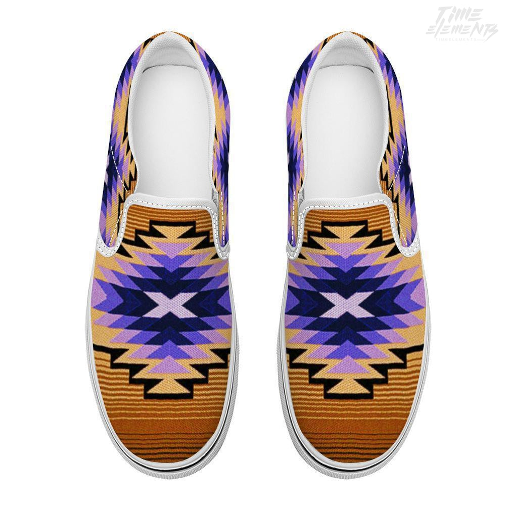 Funky shaman Purple Sienna Slip on Sneakers TimeElements TimeElements.shop