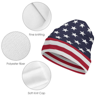 USA American Flag Stars & Stripes Cuffed Beanie