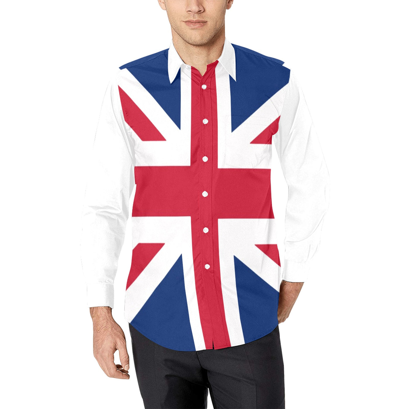 Union Jack British Flag Elegant Long Sleeve Punk Rock Shirt