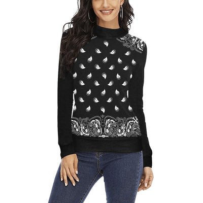 Women's All Over Print Mock Neck Sweater (H43)