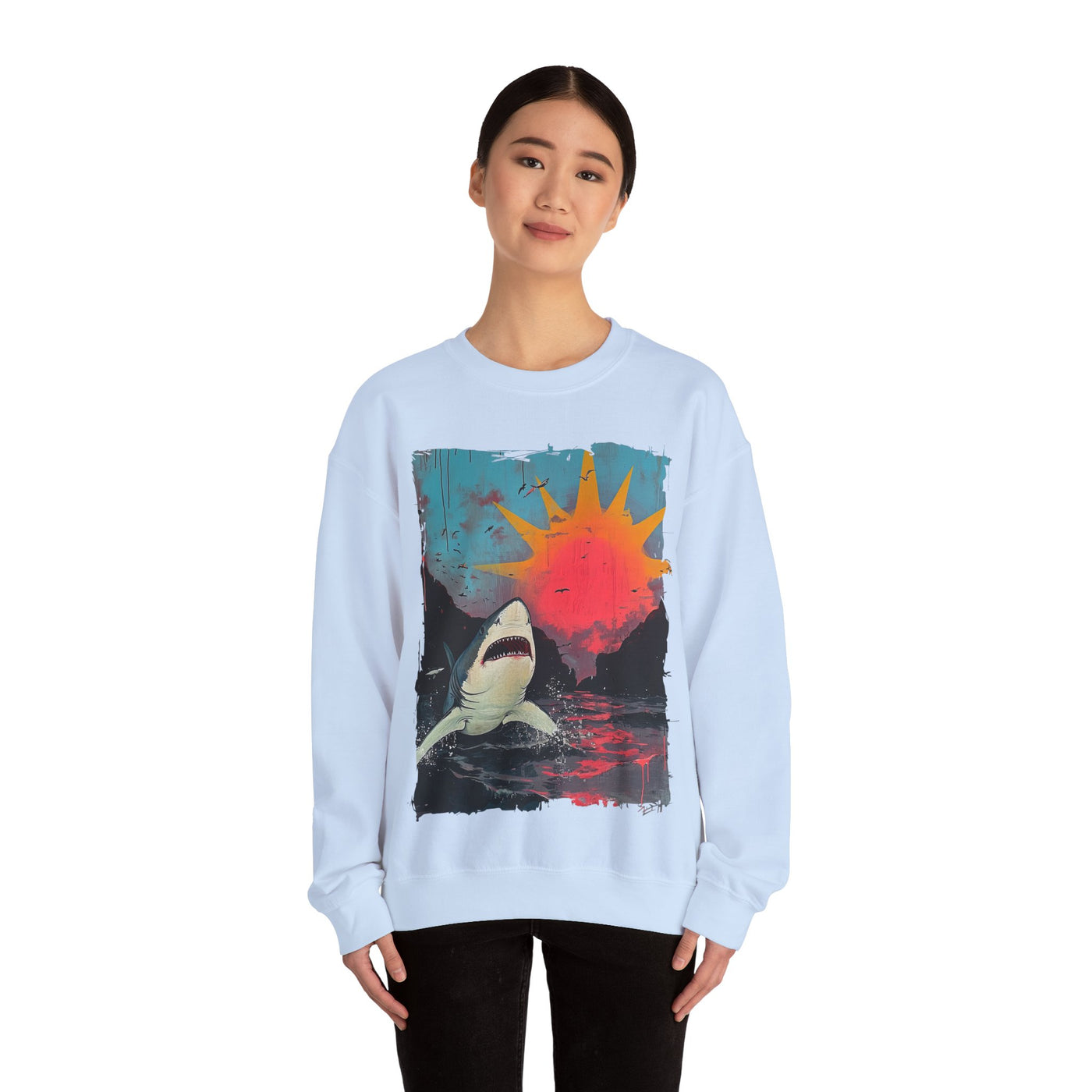 Shark on Sunrise Shore Classic Sweatshirt