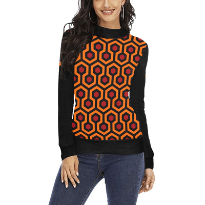 Women's All Over Print Mock Neck Sweater (H43)