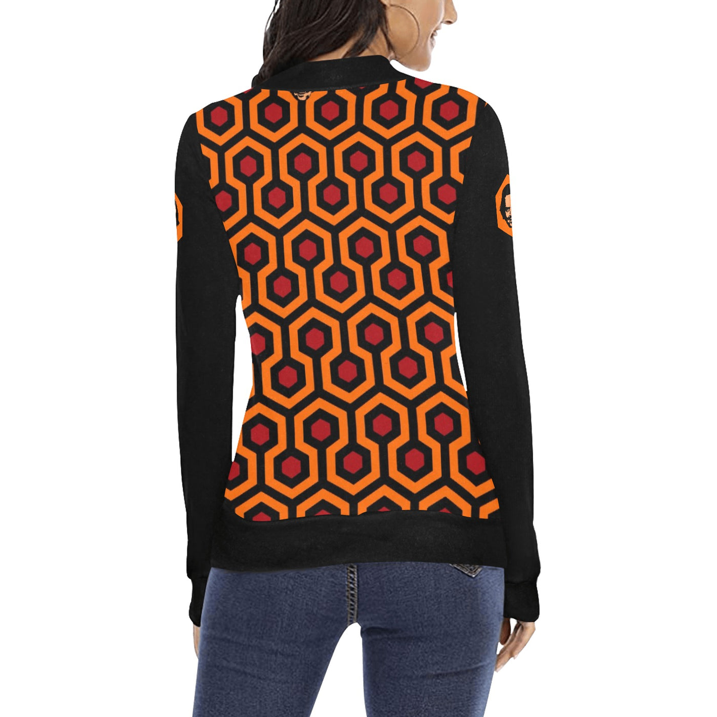 Women's All Over Print Mock Neck Sweater (H43)