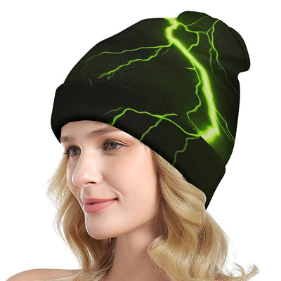 Electric Storm Lighting Bolts Cuffed Beanie