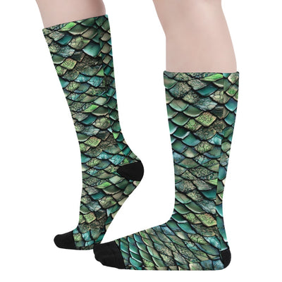 Mythical Dragon Skin Pattern | Fantasy Wear Long Socks