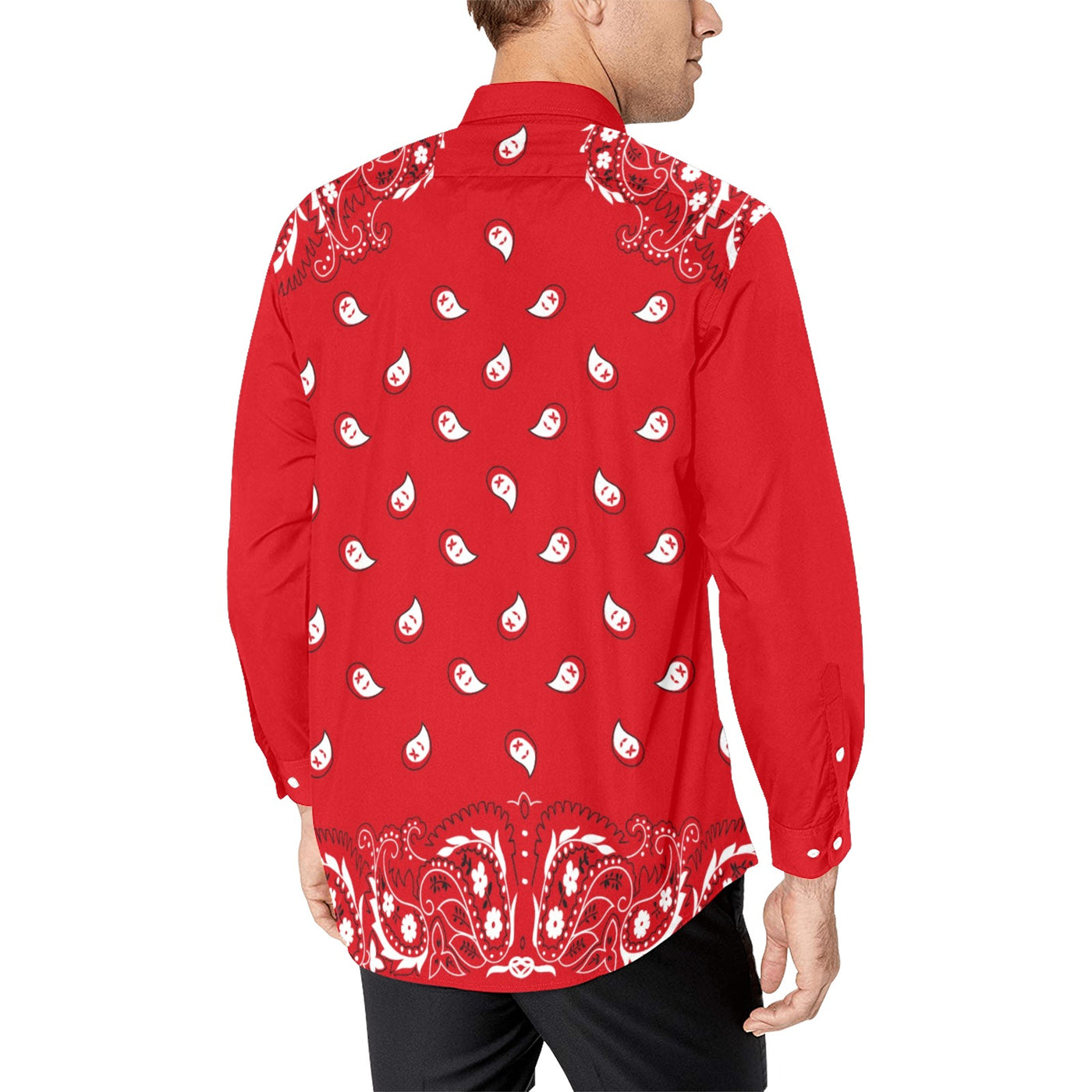 Bandana Pattern Elegant Long Sleeve Shirt