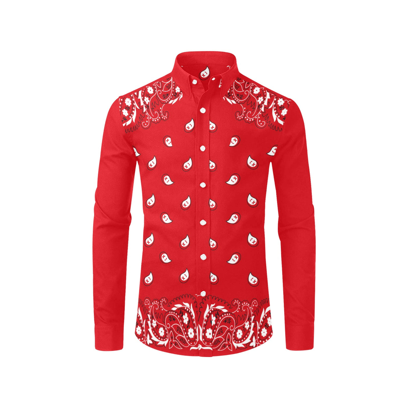 Bandana Pattern Elegant Long Sleeve Shirt