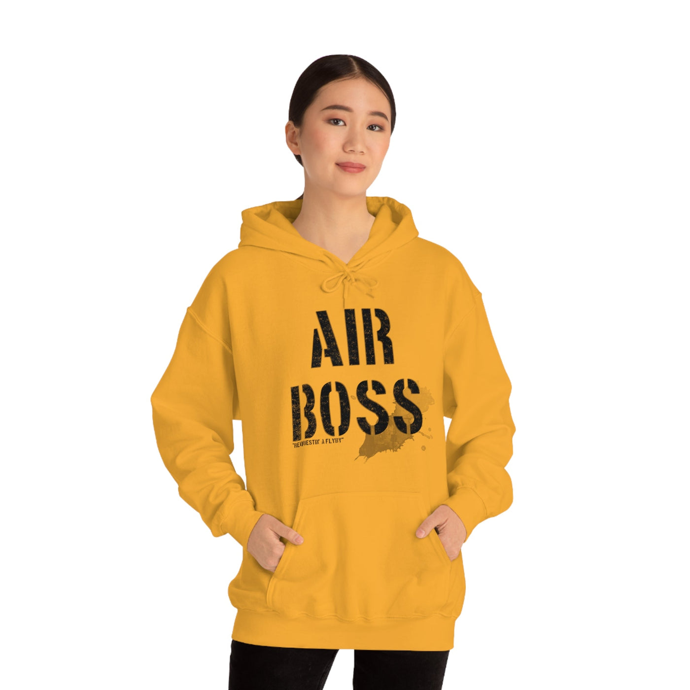 AIR BOSS "Requesting a Flyby" with coffee stain effect | Top Gun Hoodie