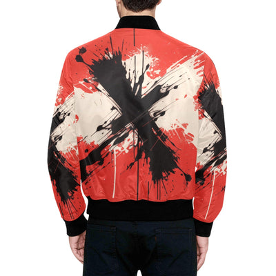 Abstract X Cross Quilted Bomber Jacket