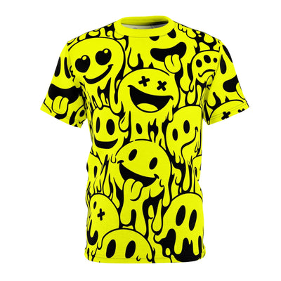 Acid House Melting Smiley Pattern Retro Pop T-shirt