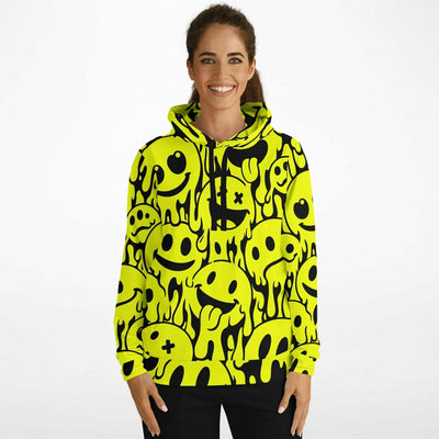 Acid House Melting Smileys Pattern Retro Pop Hoodie