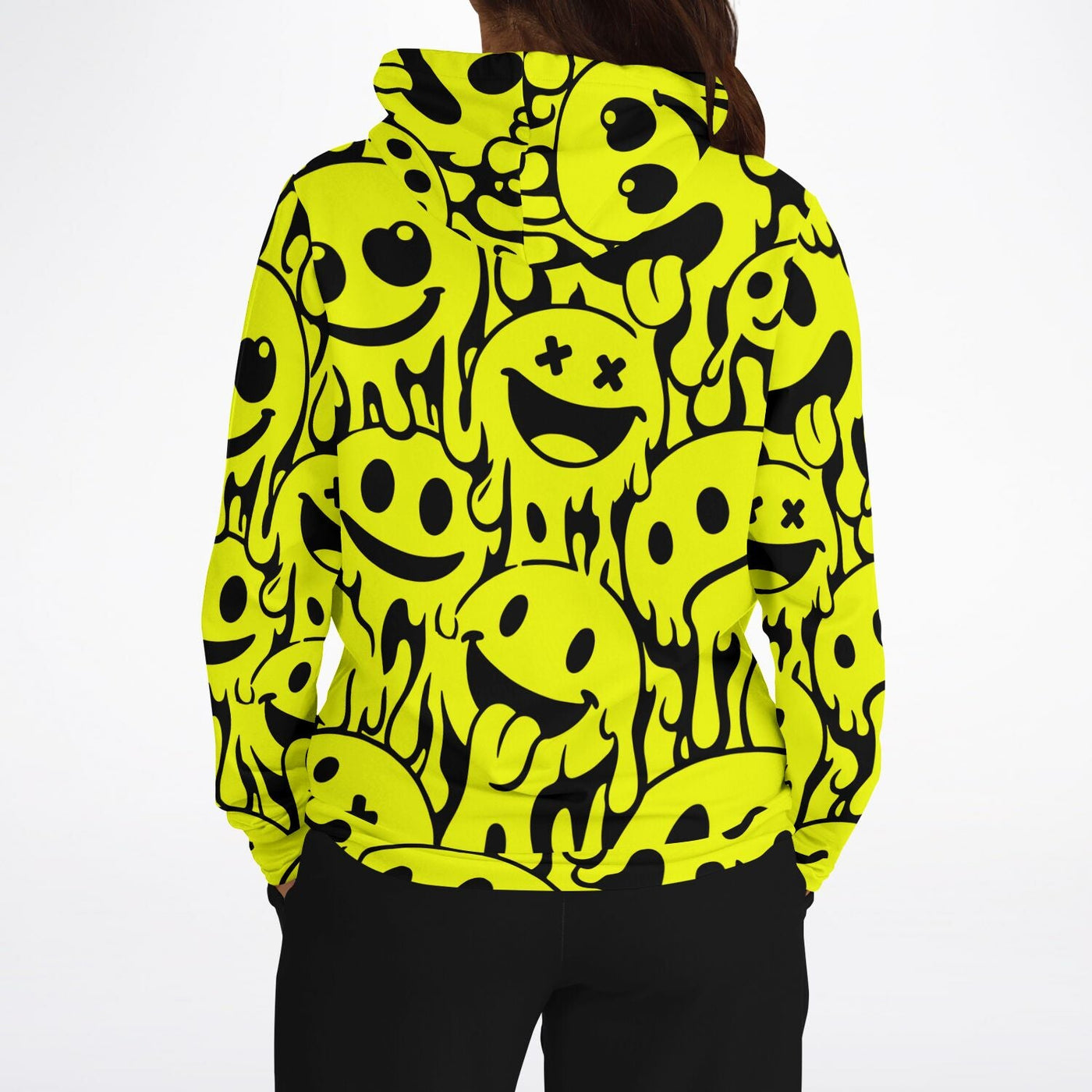 Acid House Melting Smileys Pattern Retro Pop Hoodie