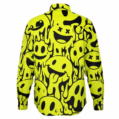 Acid House Melting Smileys Pattern Retro Pop Long Sleeve Shirt
