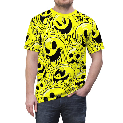 Acid House Melting Wicked Smiley Pattern Retro Pop T-shirt
