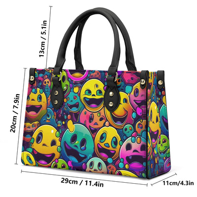 Acid House Smiley Pattern Luxury Women Tote Handbag