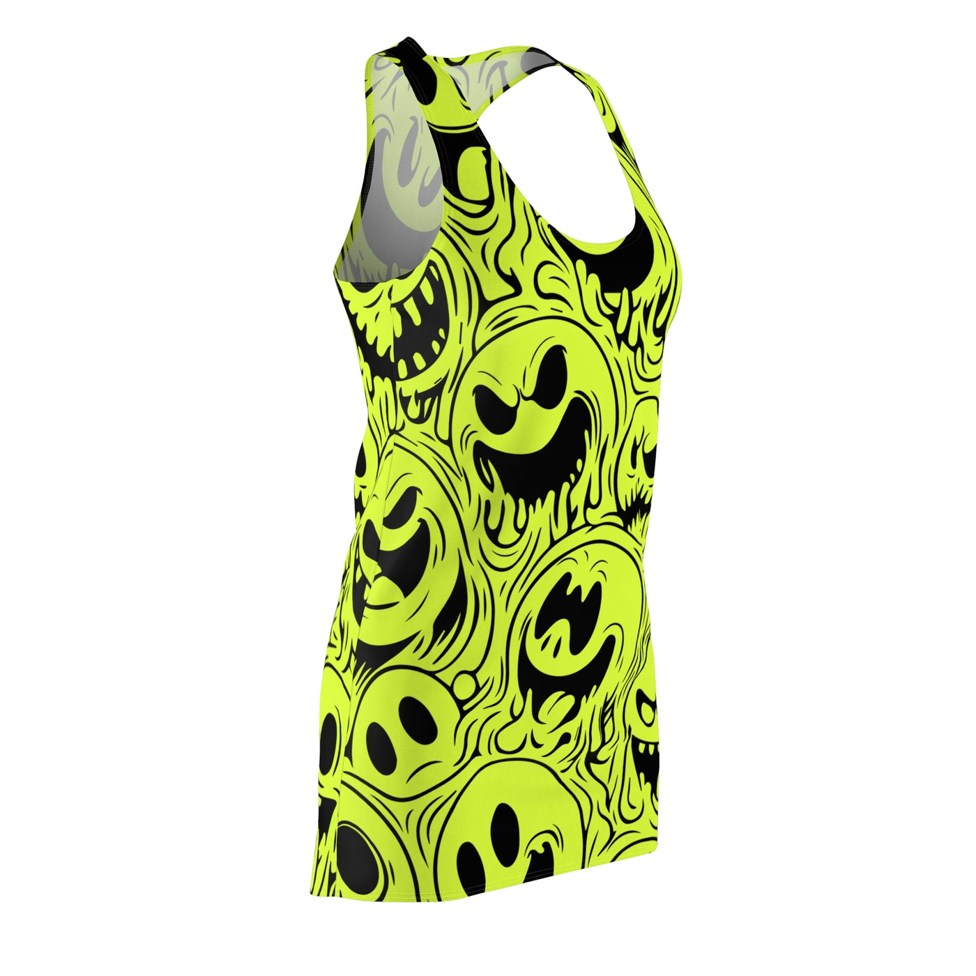 Acid House Wicked Smileys Pattern Retro Pop Racerback Dress