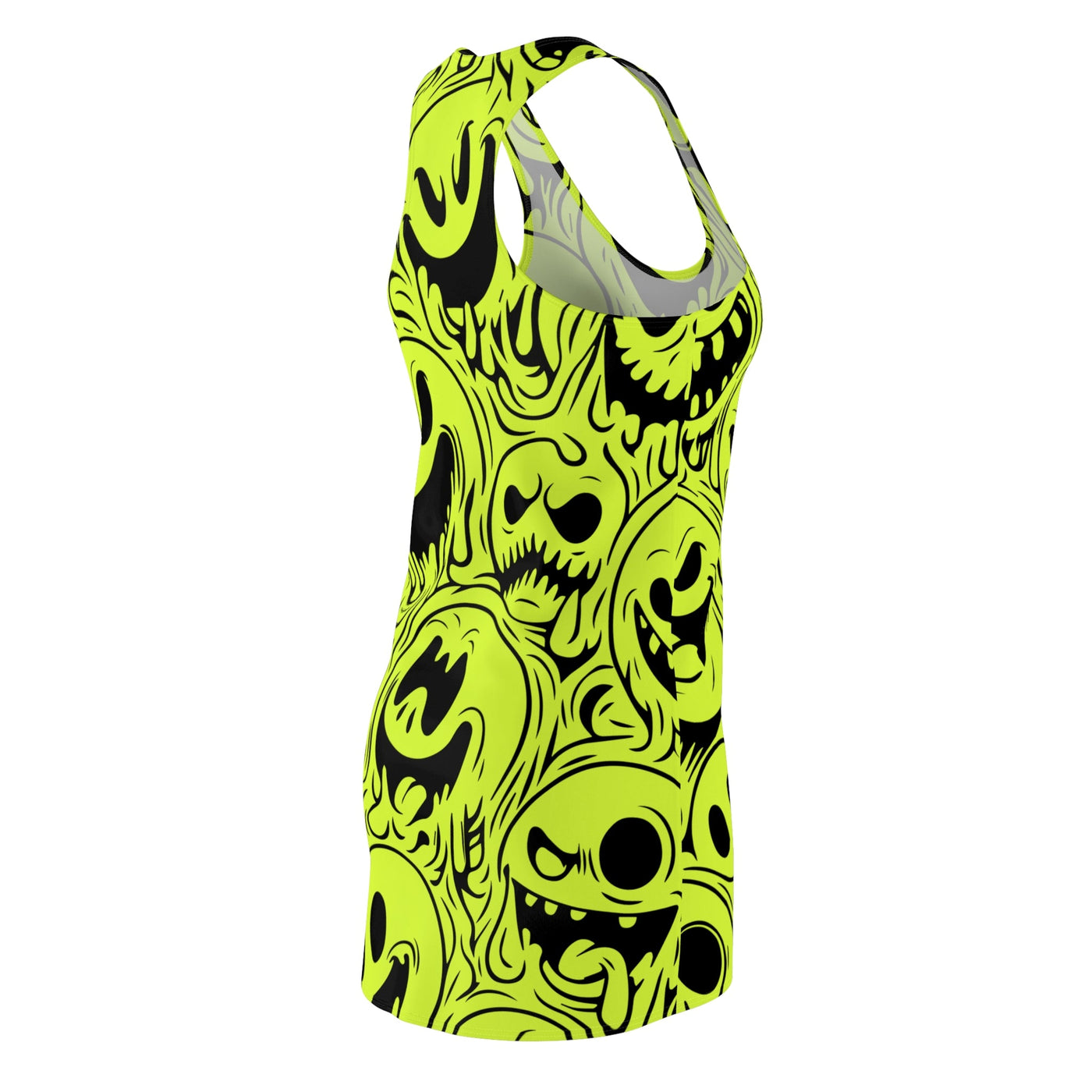 Acid House Wicked Smileys Pattern Retro Pop Racerback Dress