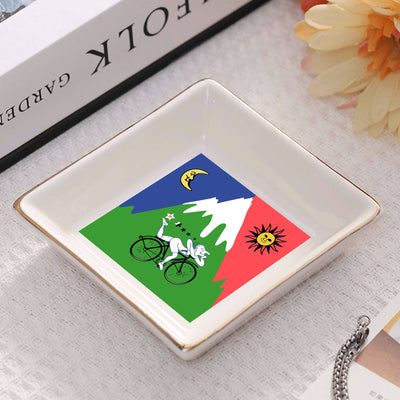 Albert Hofmann Bicycle Day Tray – Psychedelic Ceramic Dish with Trippy LSD Art