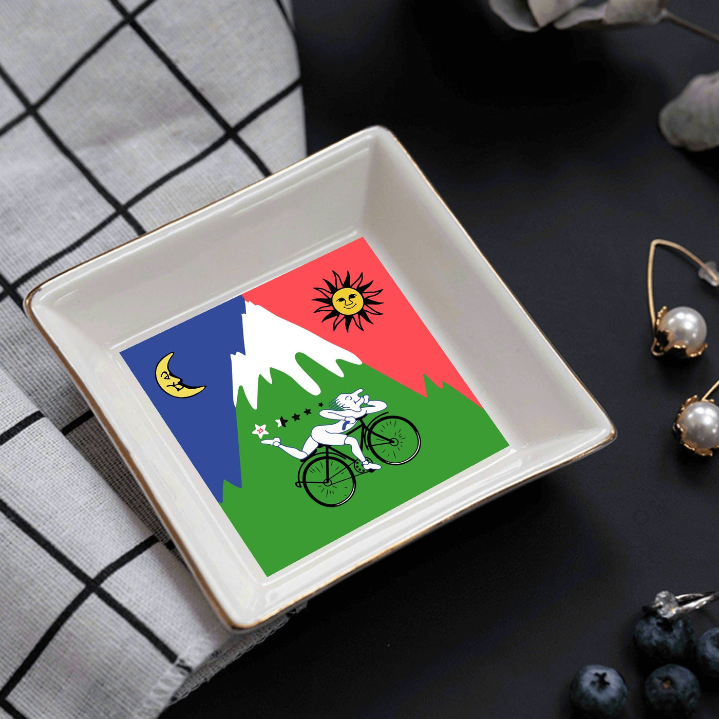 Albert Hofmann Bicycle Day Tray – Psychedelic Ceramic Dish with Trippy LSD Art