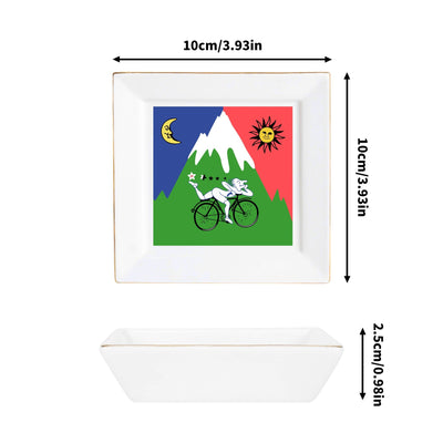 Albert Hofmann Bicycle Day Tray – Psychedelic Ceramic Dish with Trippy LSD Art