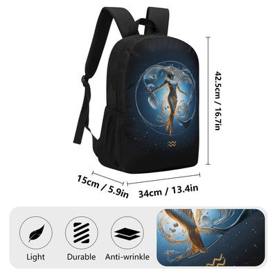 Aquarius Zodiac Sign 17'' Backpack
