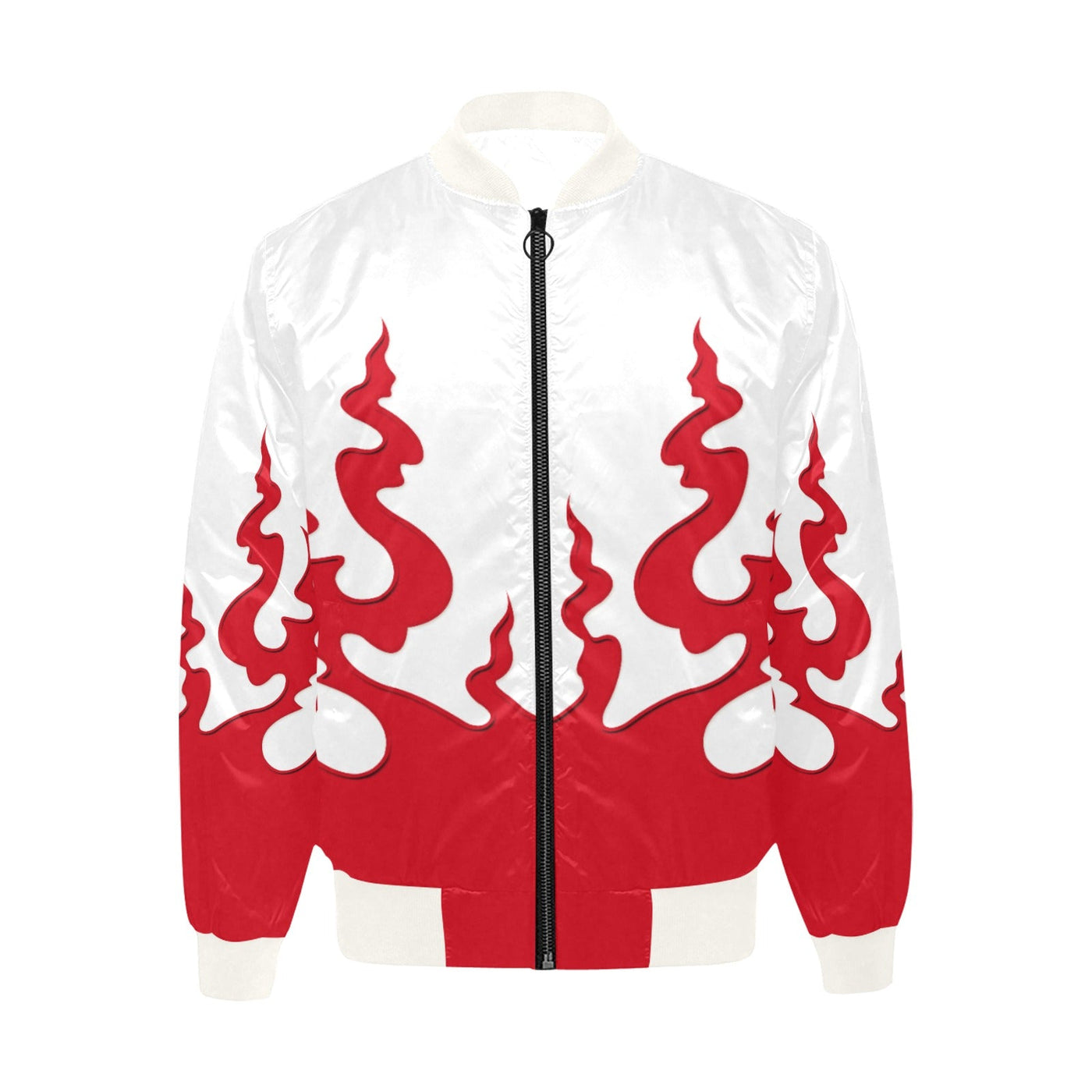 Asian Flames Quilted Bomber Jacket