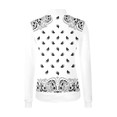 Bandana Pattern Mock Neck Sweater (Black, White, Red)