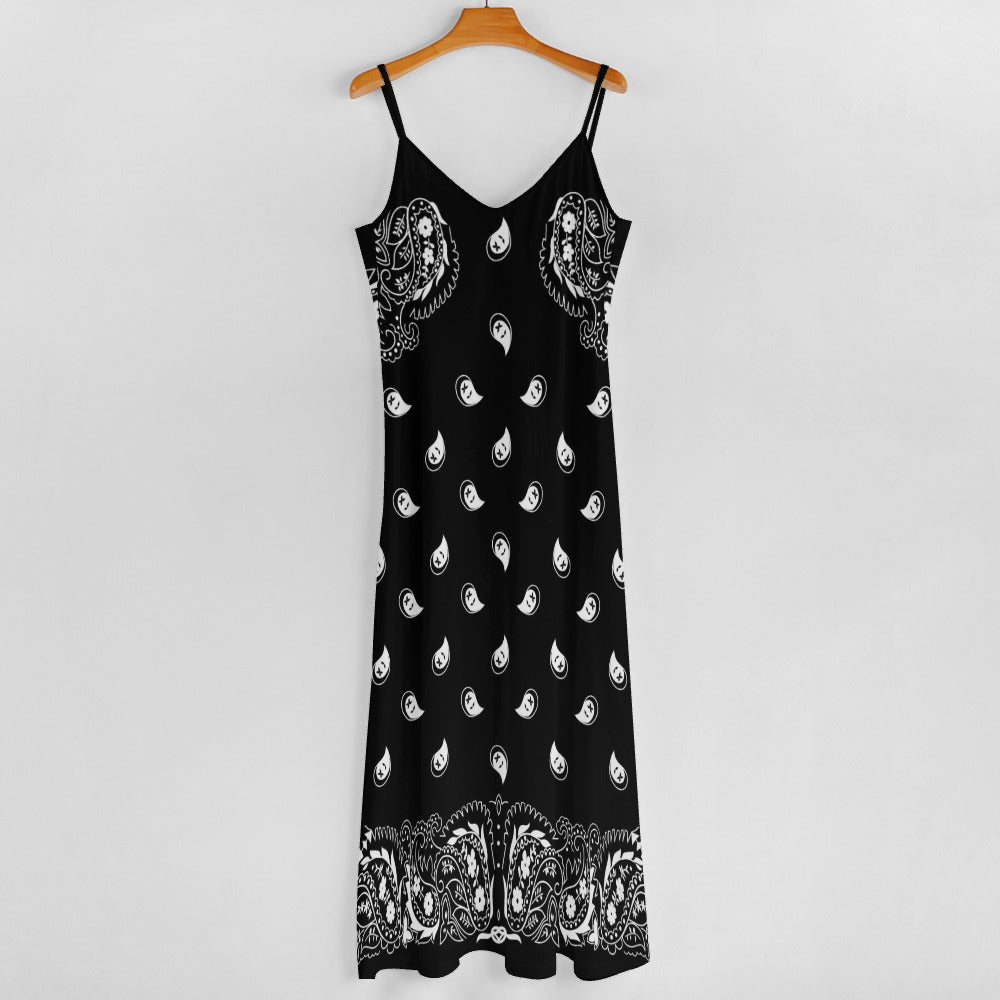 Bandana Print Sling Maxi Dress - Boho style