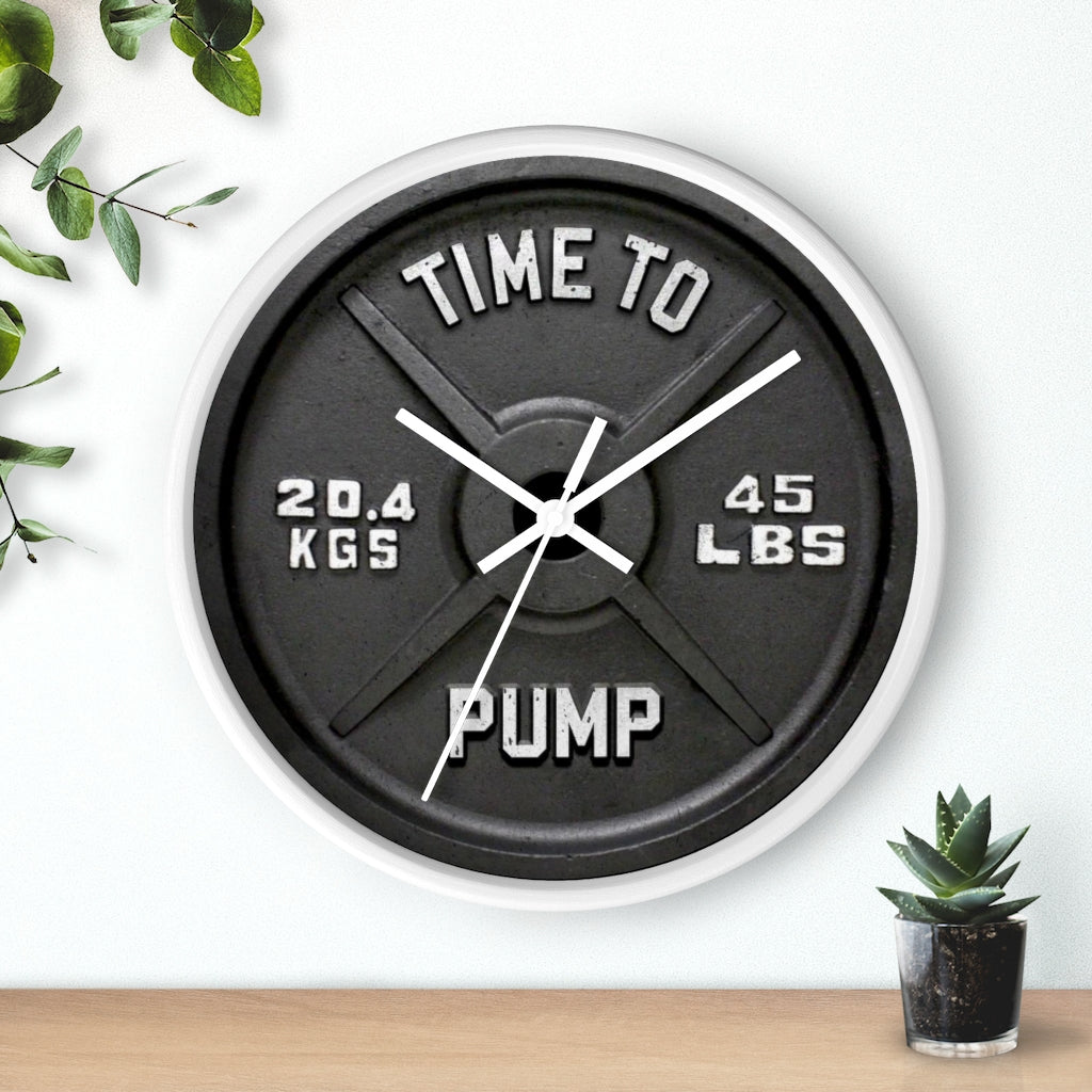 Barbell Wall Clock, Time To Pump - Bodybuilding Motivation