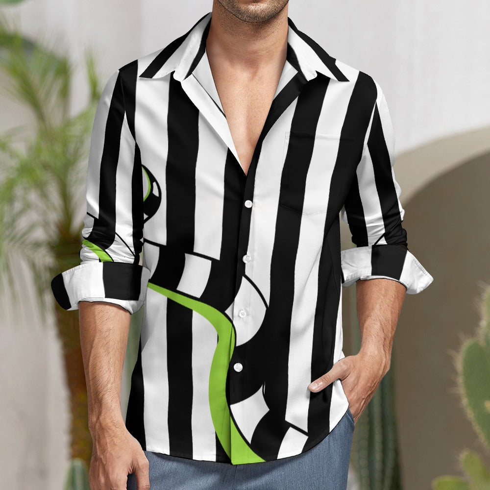 beetlejuice dress shirt Fun Costumes Beetlejuice Adult Strange Sandworm Button Down Shirt for Men, Officially Licensed Beetlejuice Shirt XS Black at Amazon Men's Clothing store