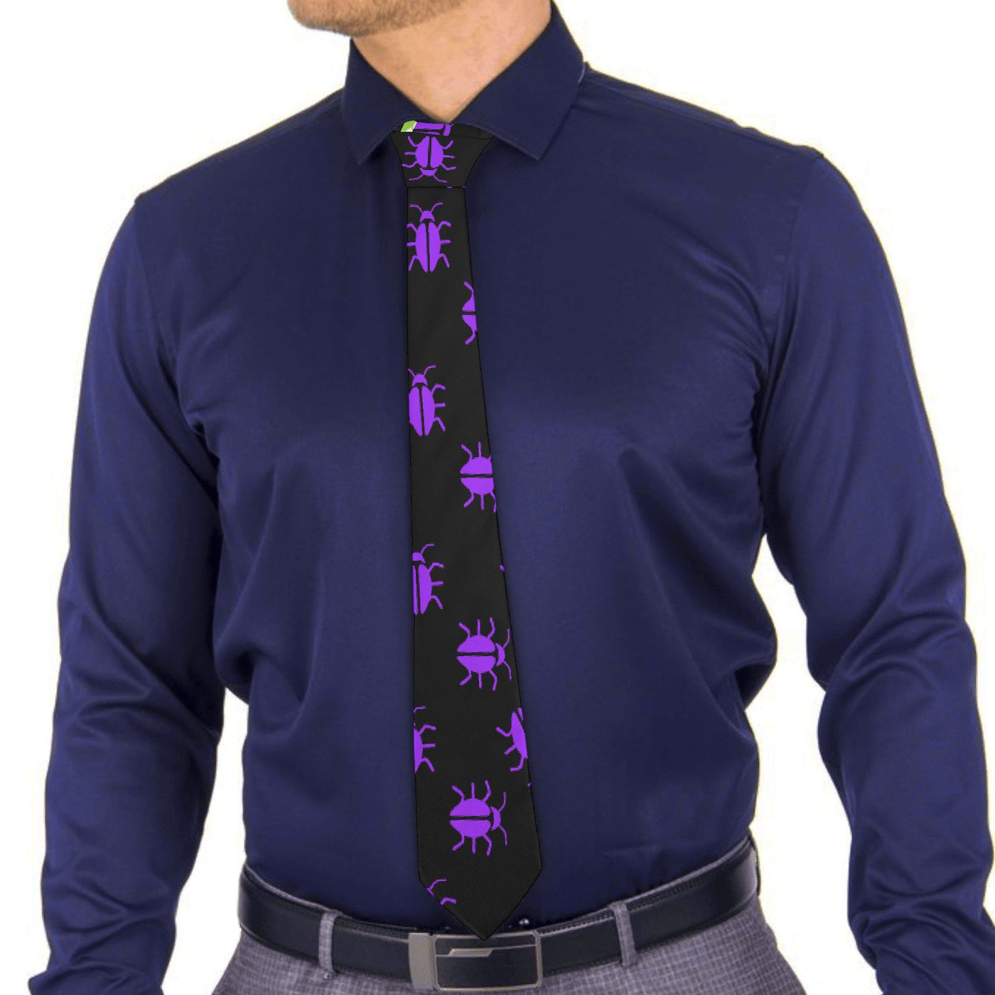 Beetlejuice neck tie on model