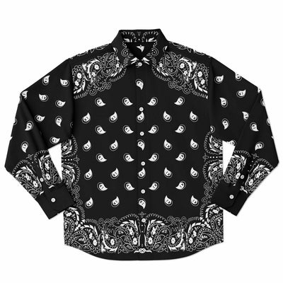 Black Bandana Pattern Long Sleeve Shirt