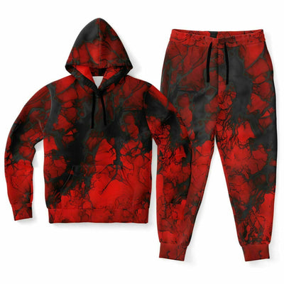 Black & Red tie-dye | Retro pop Unisex Hoodie & Jogger Set