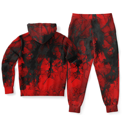 Black & Red tie-dye | Retro pop Unisex Hoodie & Jogger Set
