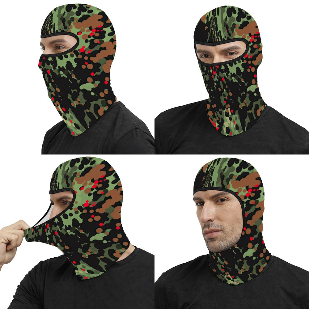 Bloody Flecktarn Camo Balaclava – Military Pattern Ski Mask with Dark Edge
