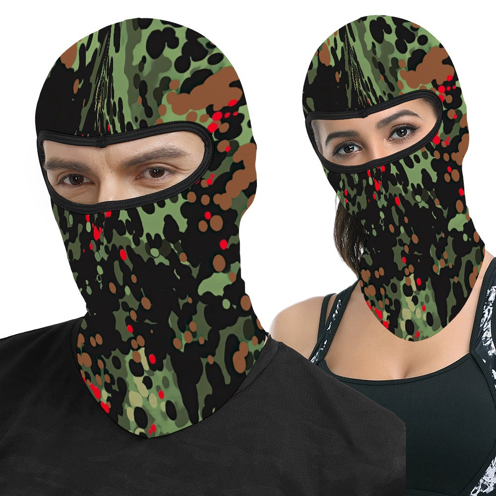 Bloody Flecktarn Camo Balaclava – Military Pattern Ski Mask with Dark Edge