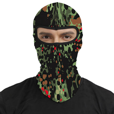 Bloody Flecktarn Camo Balaclava – Military Pattern Ski Mask with Dark Edge