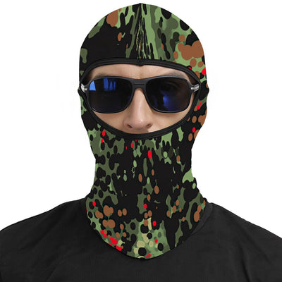 Bloody Flecktarn Camo Balaclava – Military Pattern Ski Mask with Dark Edge
