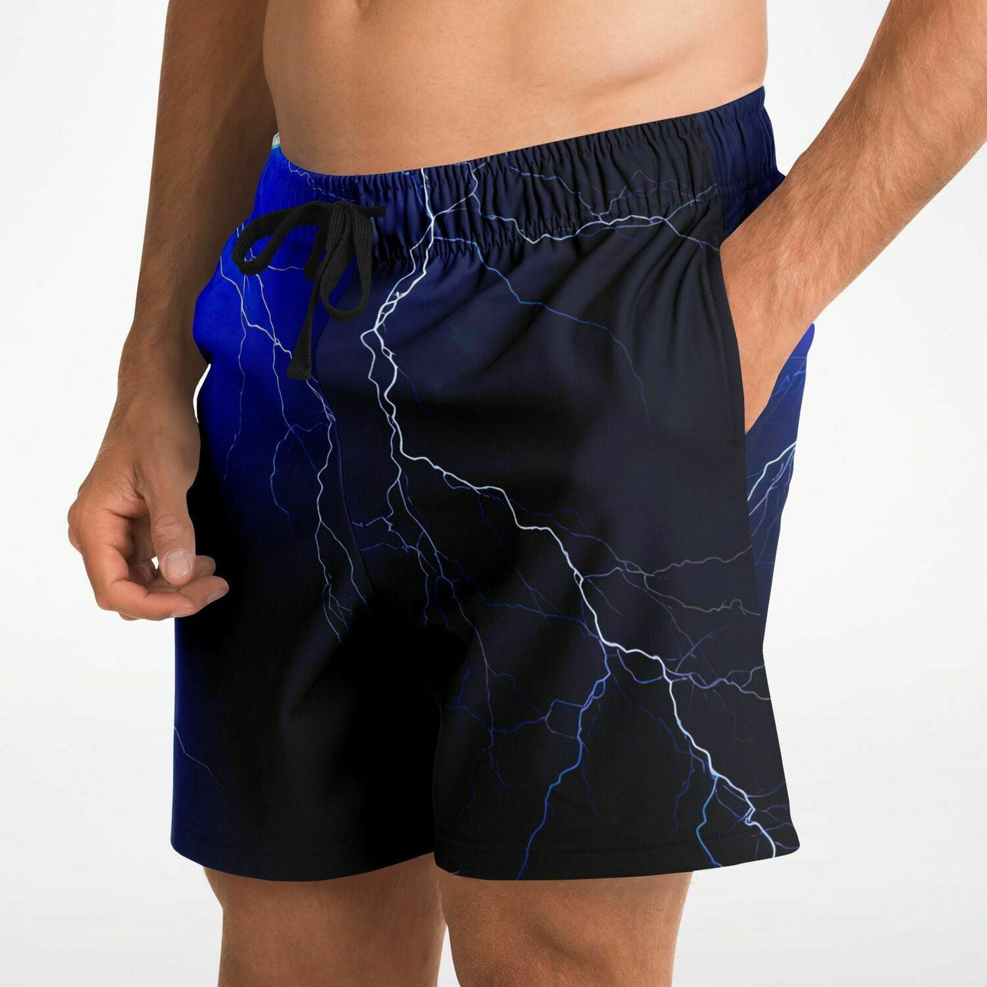 Blue Thunderbolt Lighting Storm Athletic Shorts