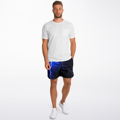 Blue Thunderbolt Lighting Storm Athletic Shorts