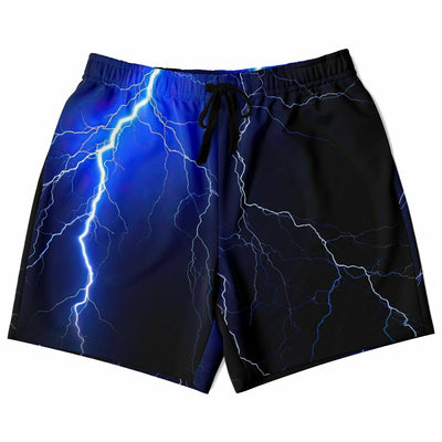 Blue Thunderbolt Lighting Storm Athletic Shorts