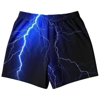 Blue Thunderbolt Lighting Storm Athletic Shorts