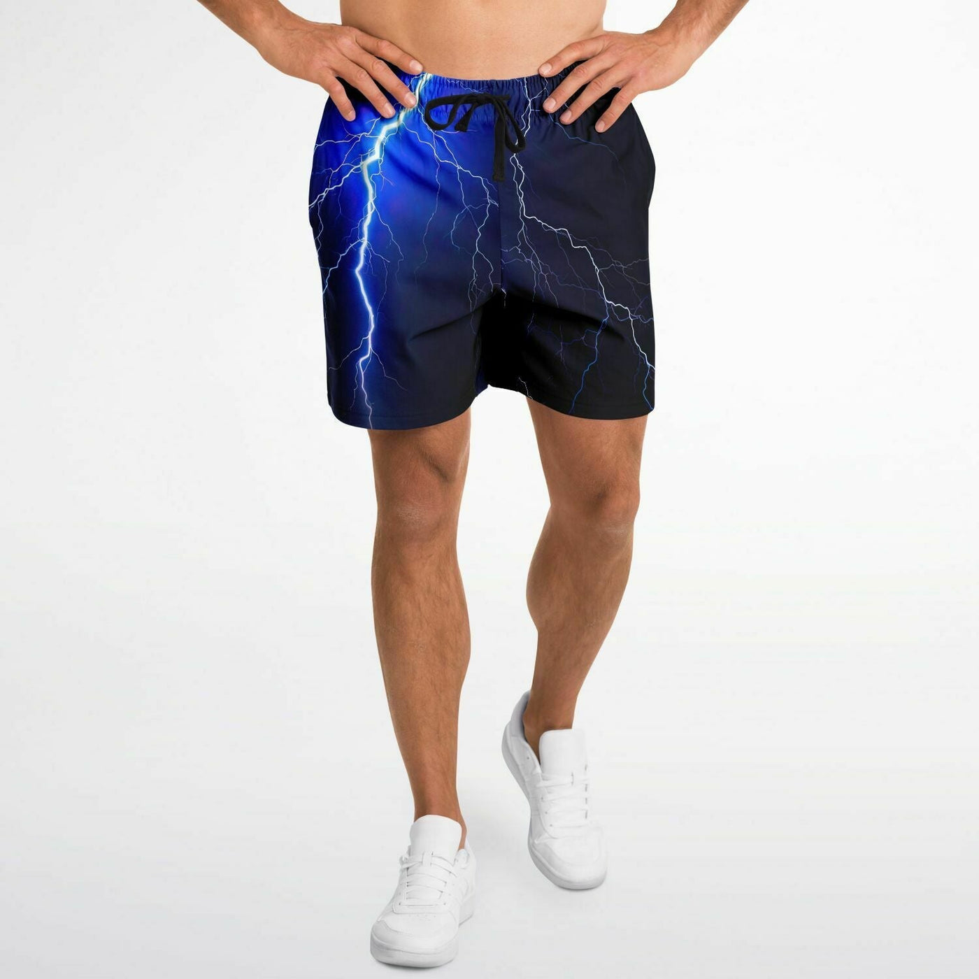 Blue Thunderbolt Lighting Storm Athletic Shorts