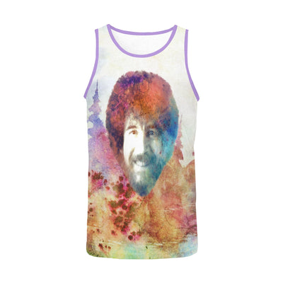 Bob Ross Tribute Tank Top – Watercolor Psychedelic Art Shirt