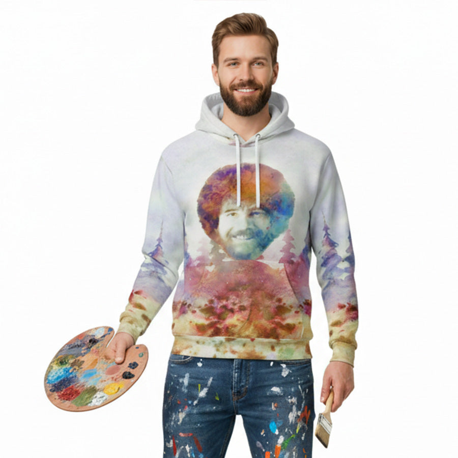 Bob Ross Watercolour Tribute Hoodie | Painter's Dream Fashion Hoodie