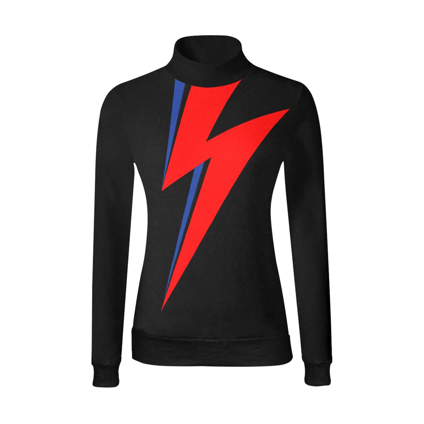 Bowie Stardust Thunderbolt Mock Neck Sweater – Iconic Lightning Bolt Design