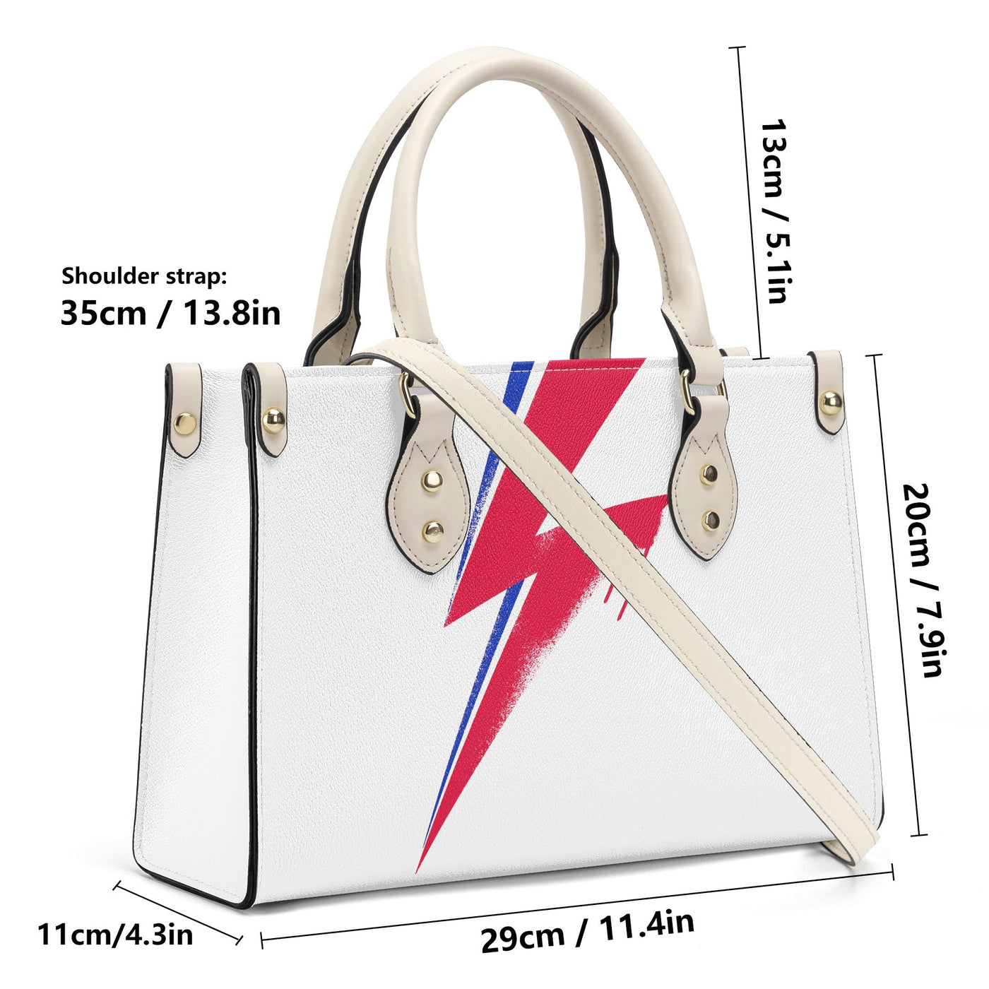 Bowie Thunderbolt Spray Paint Effect Luxury Tote Handbag