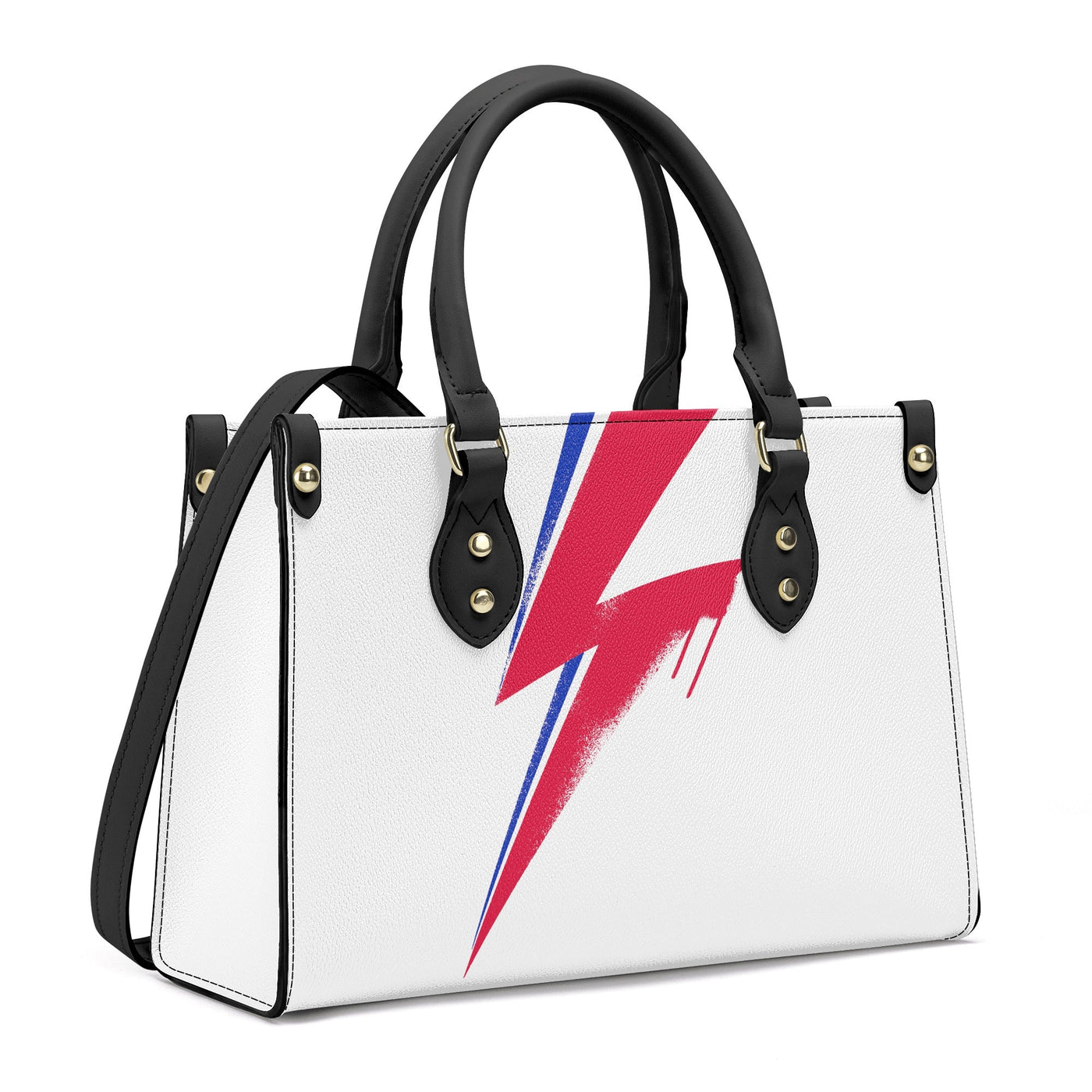 Bowie Thunderbolt Spray Paint Effect Luxury Tote Handbag